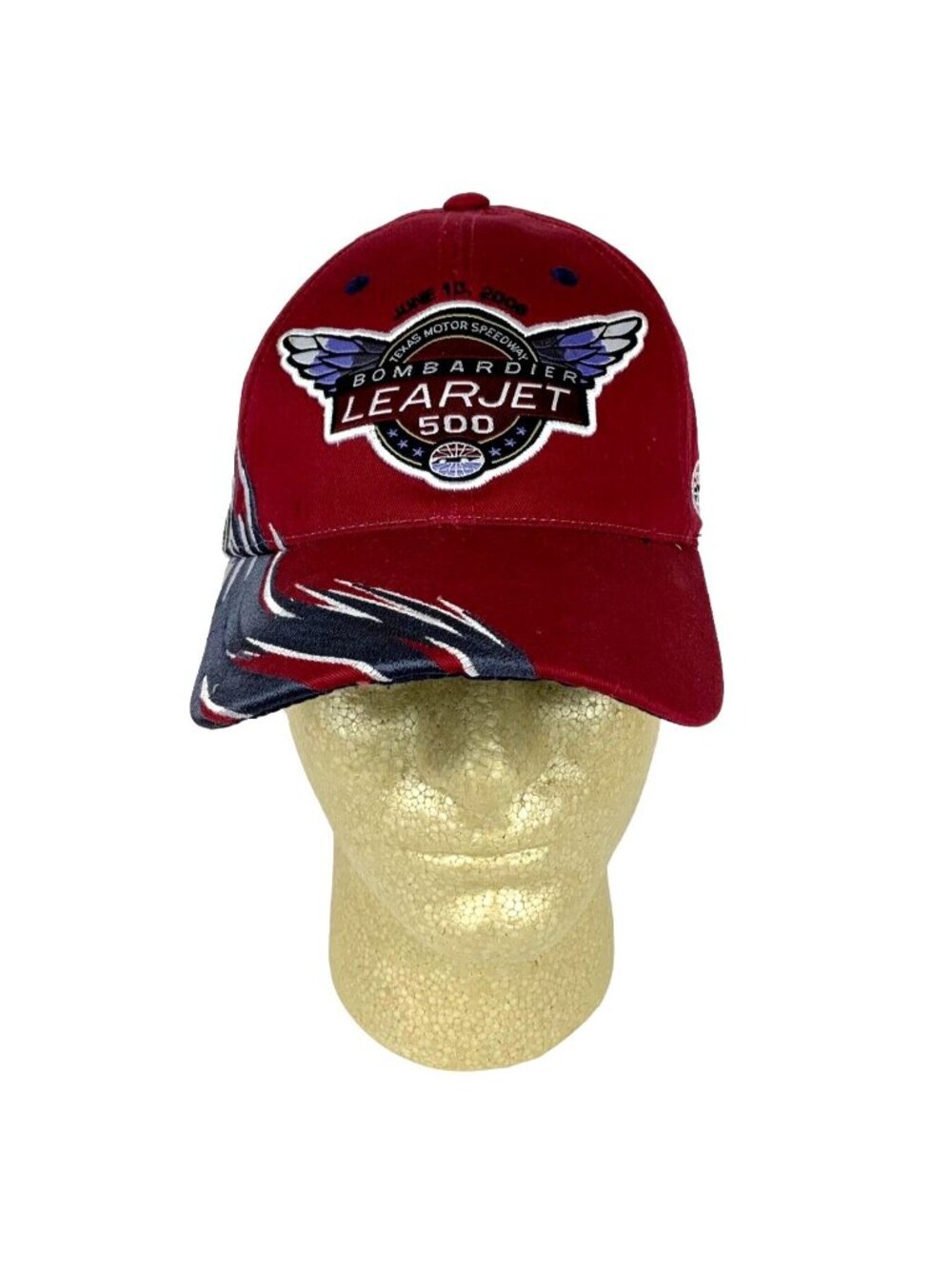 Bombardier Learjet 500 Red Embroidered Strapback Hat Texas Motor Speedway 2008